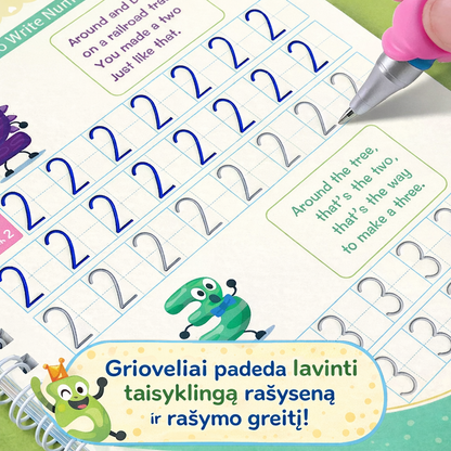 MagicGroove – braižymo knygų rinkinys su išnykstančiu rašalu (lietuvių kalba)