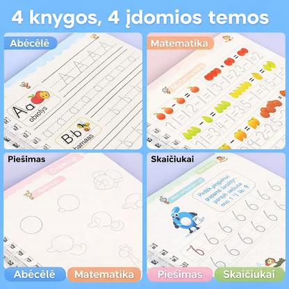 MagicGroove – braižymo knygų rinkinys su išnykstančiu rašalu (lietuvių kalba)