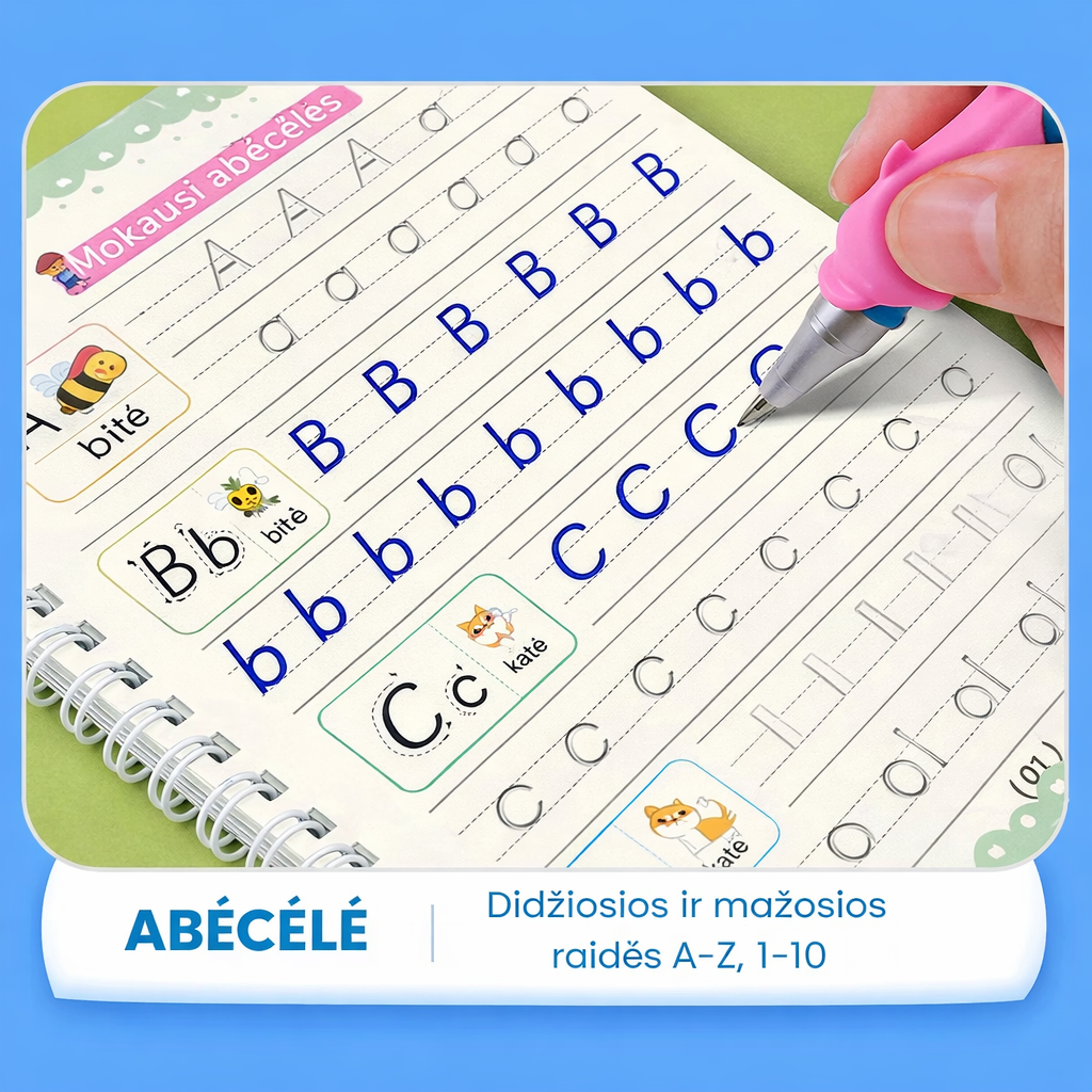 MagicGroove – braižymo knygų rinkinys su išnykstančiu rašalu (lietuvių kalba)